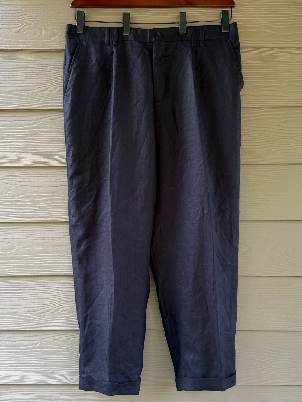 Royal Prestige Men's Black Linen Straight Leg Casual Travel Summer Pants Size 44